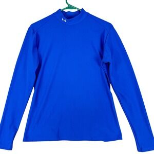 Under Armour Gameday ColdGear Shirt Womens XL Blue Mock Neck Base Layer Compress